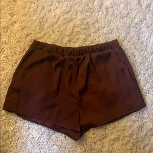 Silk lounge shorts with elastic waist